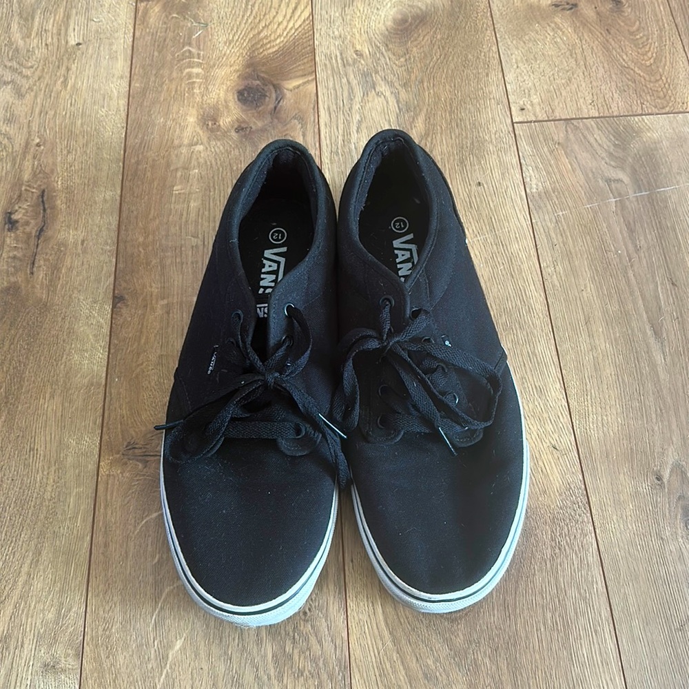 Vans Black Canvas Low-Top Sneakers with White Sole